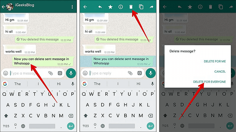 How to Delete WhatsApp Message 